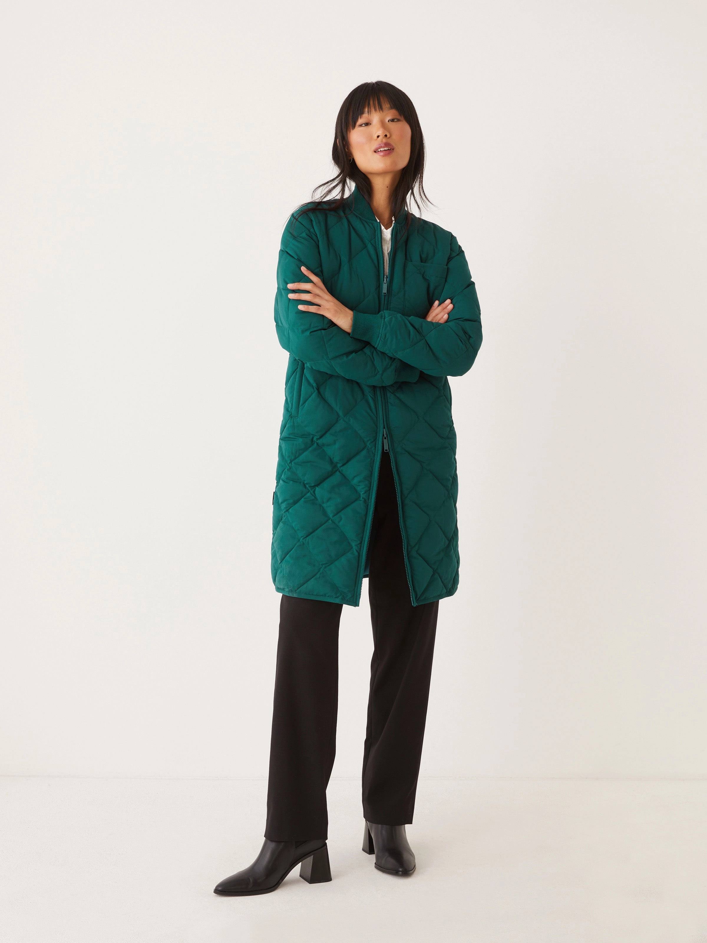 The Skyline Reversible Maxi Bomber in Deep Teal