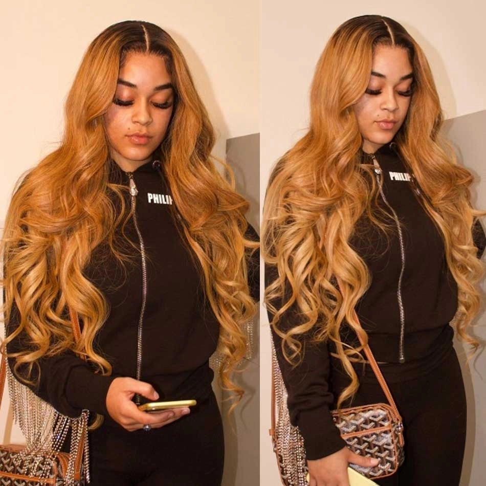 Tuneful Glueless Ombre Honey Blonde #1B/27 Colored 13x6 5x5 6x5 Lace Front Closure Human Hair Wigs Body Wave Wigs 180% Density