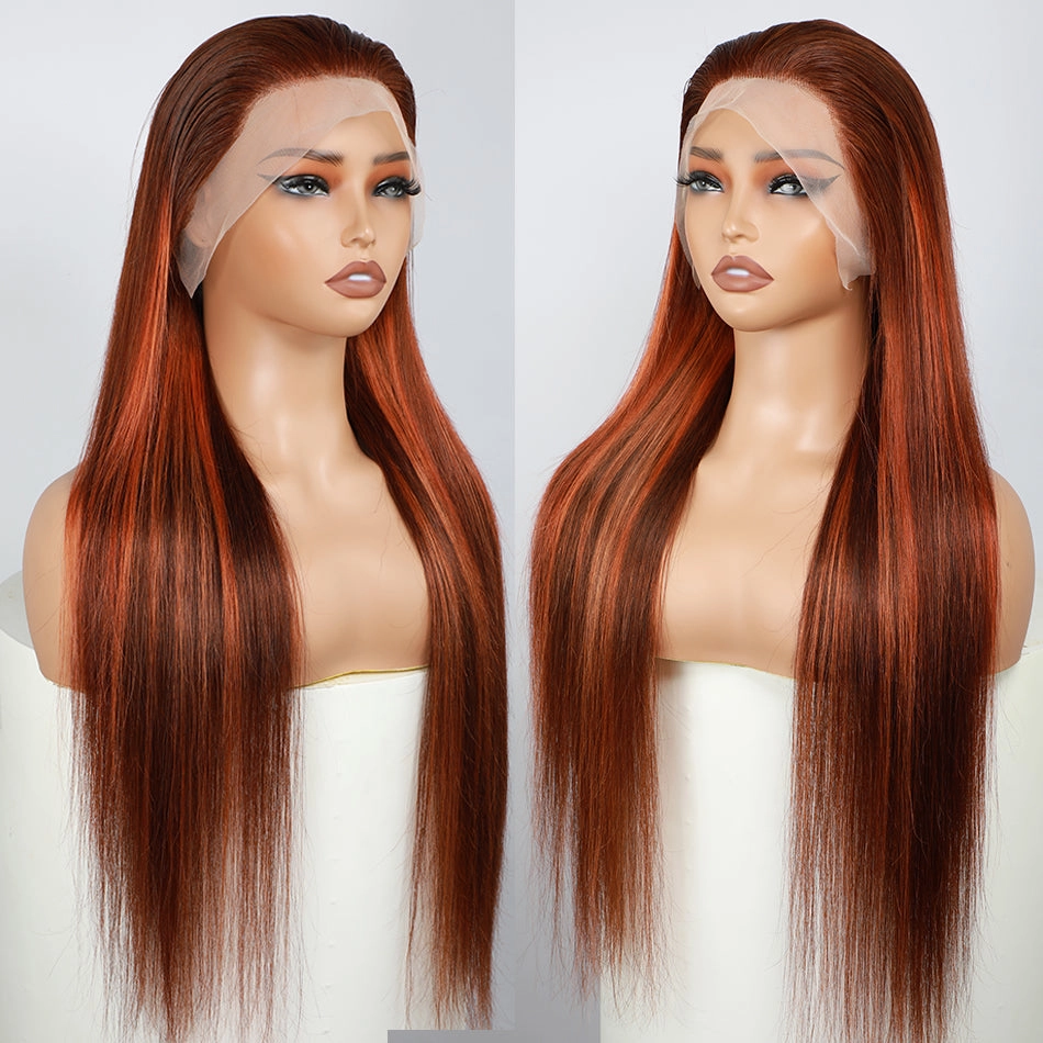 Tuneful Super Deal 4/350 Highlight Body Wave Straight 13x6 Lace Human Hair Frontal Wigs 180% Density