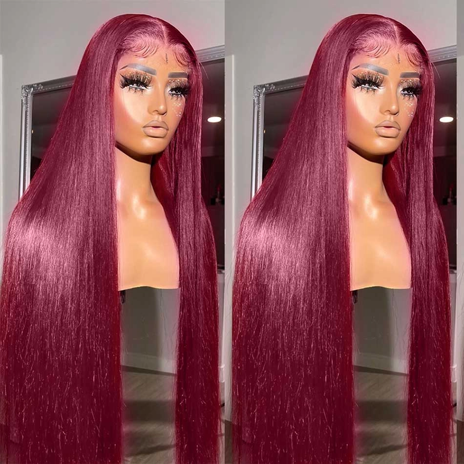 Tuneful Super Deal 99j Burgundy Color 4x6 Ready Go 13x6 Lace Front Human Hair Wigs Straight Wigs queenleora Recommend