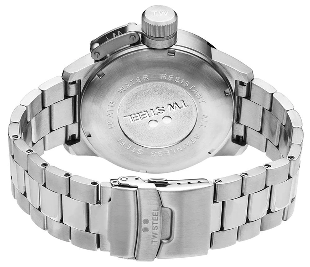 TW Steel Canteen Stainless Steel Blue Dial Date Quartz Mens Watch CB11