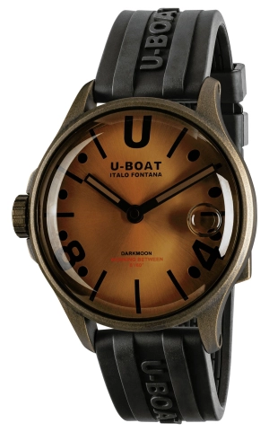 U-Boat Darkmoon Bronze PVD Bronze Dial Black Rubber Strap Quartz Mens Watch 9546