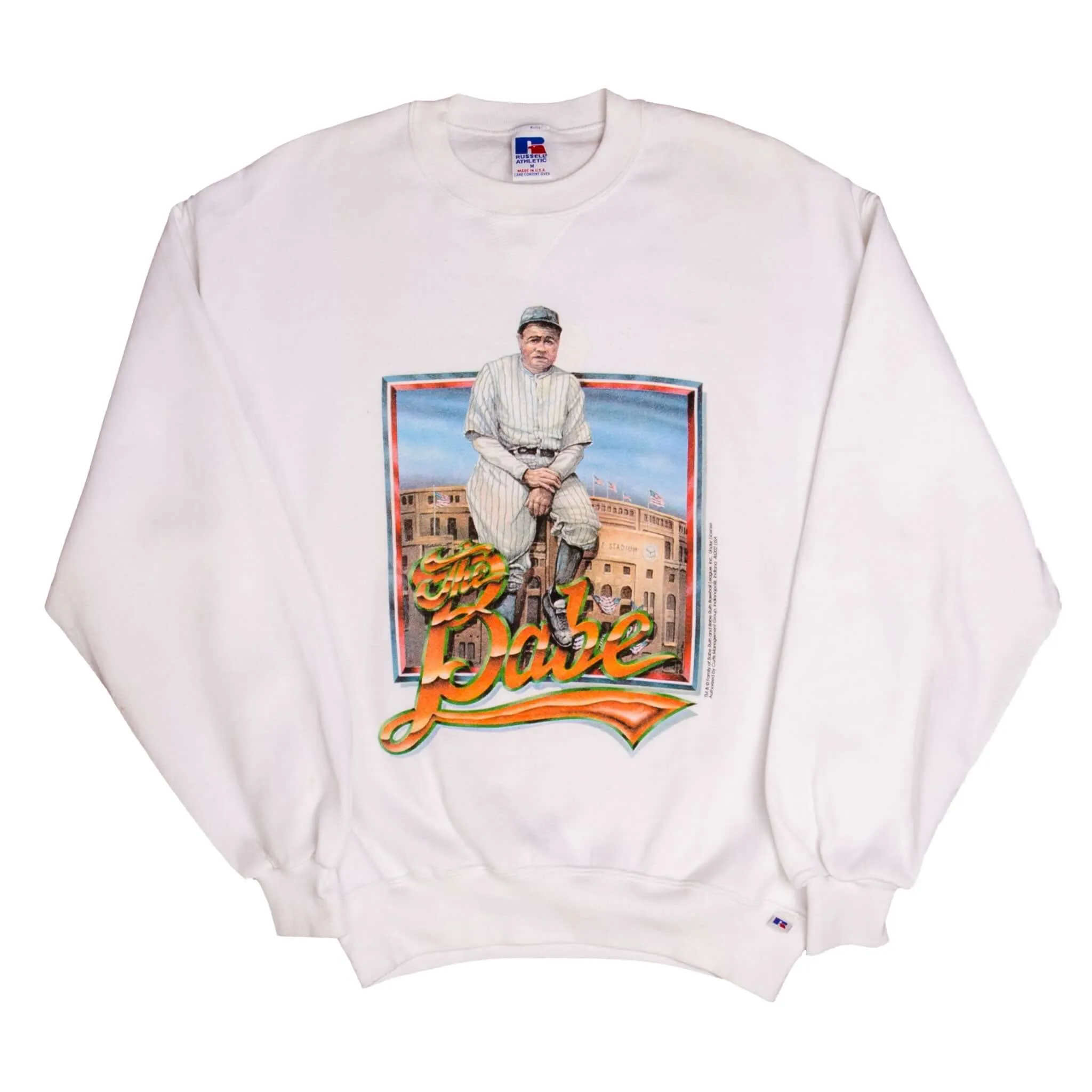VINTAGE MLB BASEBALL RUTH BABE THE BABE SWEATSHIRT 1980s MEDIUM MADE USA