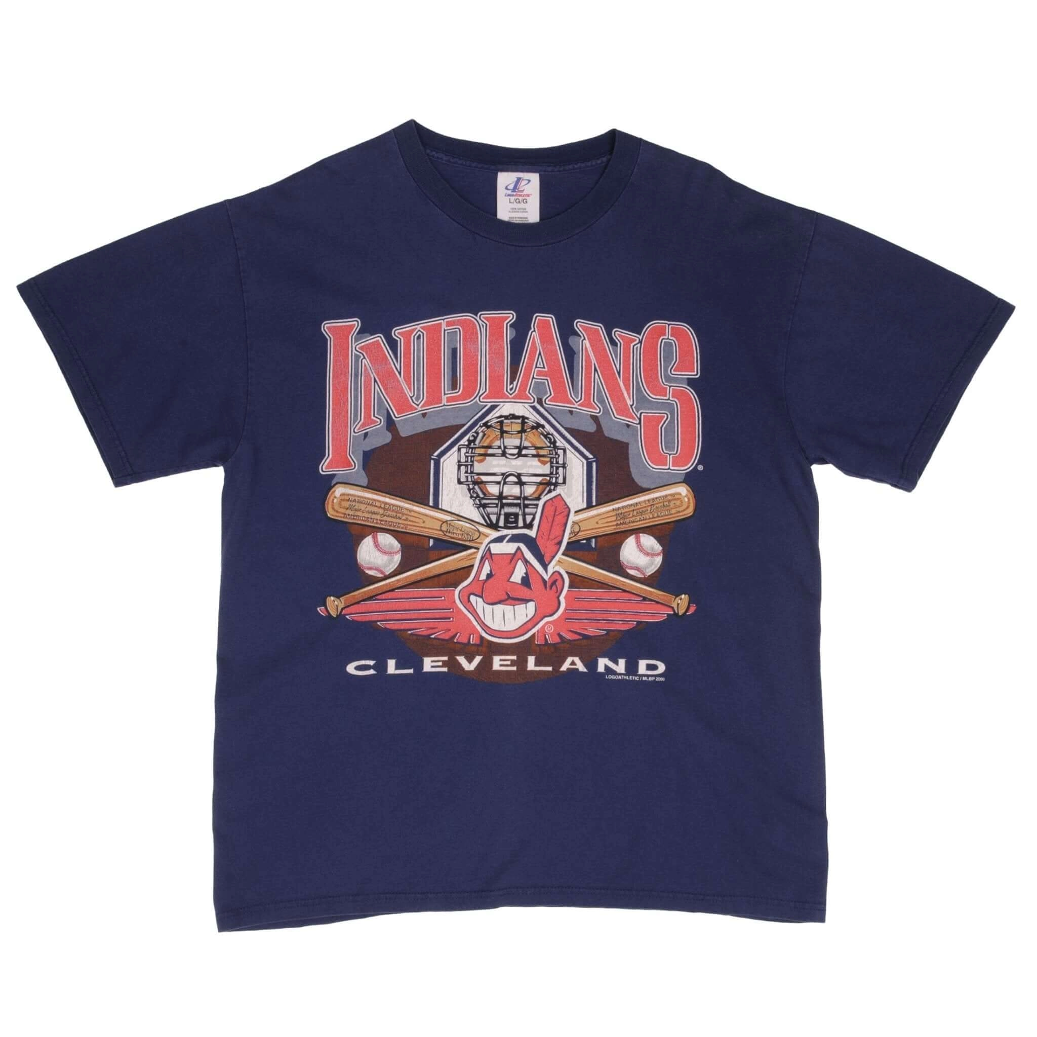 VINTAGE MLB CLEVELAND INDIANS 2000 TEE SHIRT SIZE LARGE