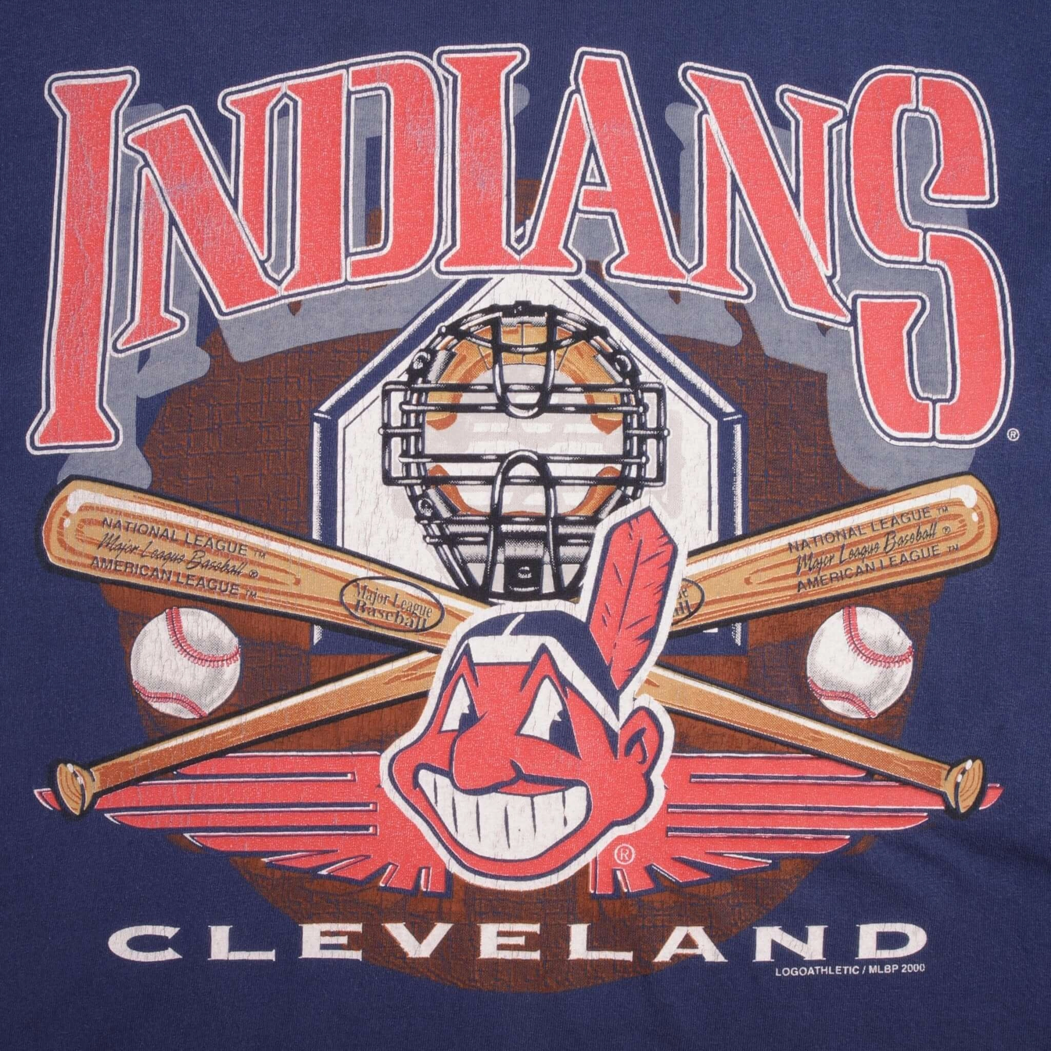 VINTAGE MLB CLEVELAND INDIANS 2000 TEE SHIRT SIZE LARGE
