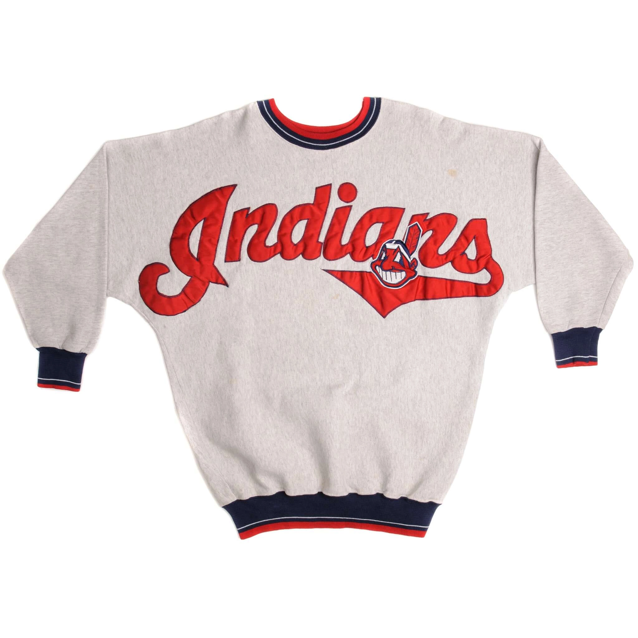 VINTAGE MLB CLEVELAND INDIANS SWEATSHIRT SIZE LARGE MADE IN USA