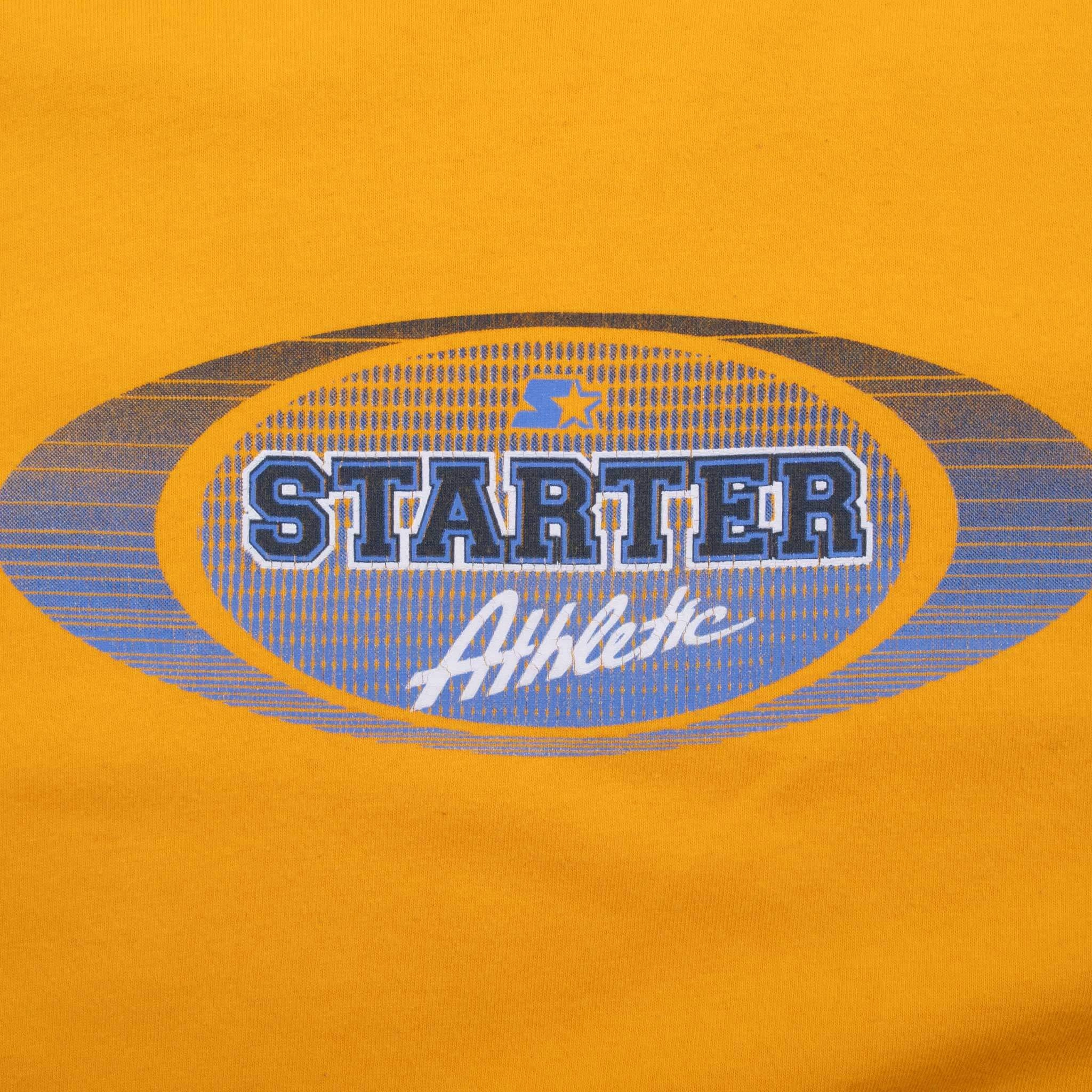 VINTAGE STARTER ATHLETIC YELLOW LONG SLEEVE TEE SHIRT 1990S XL