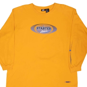 VINTAGE STARTER ATHLETIC YELLOW LONG SLEEVE TEE SHIRT 1990S XL