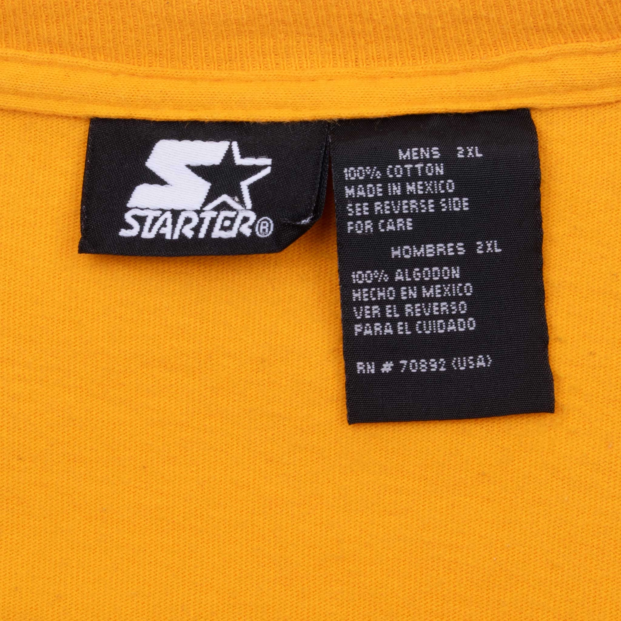 VINTAGE STARTER ATHLETIC YELLOW LONG SLEEVE TEE SHIRT 1990S XL