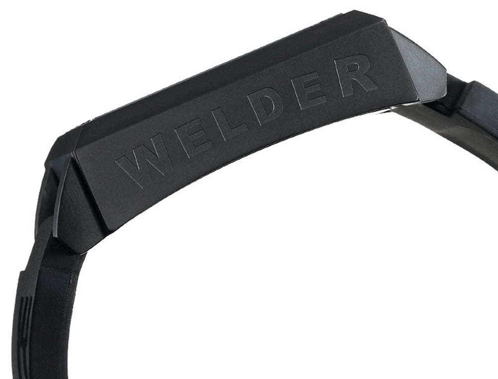 Welder by U-Boat K25 Chronograph Black Ion-Plated Mens Sport Watch Rubber & Leather Strap K25-4302