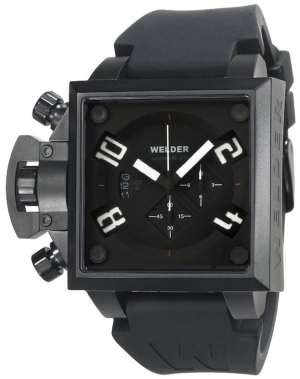 Welder by U-Boat K25 Chronograph Black Ion-Plated Mens Sport Watch Rubber & Leather Strap K25-4302