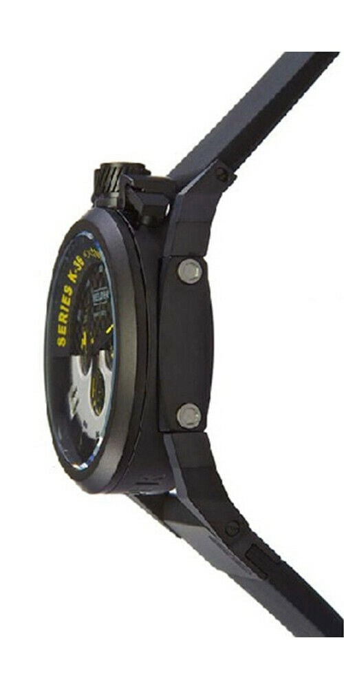 Welder by U-boat K36 Chronograph Black Ion-Plated Steel Mens Watch Rubber Strap K36-2402
