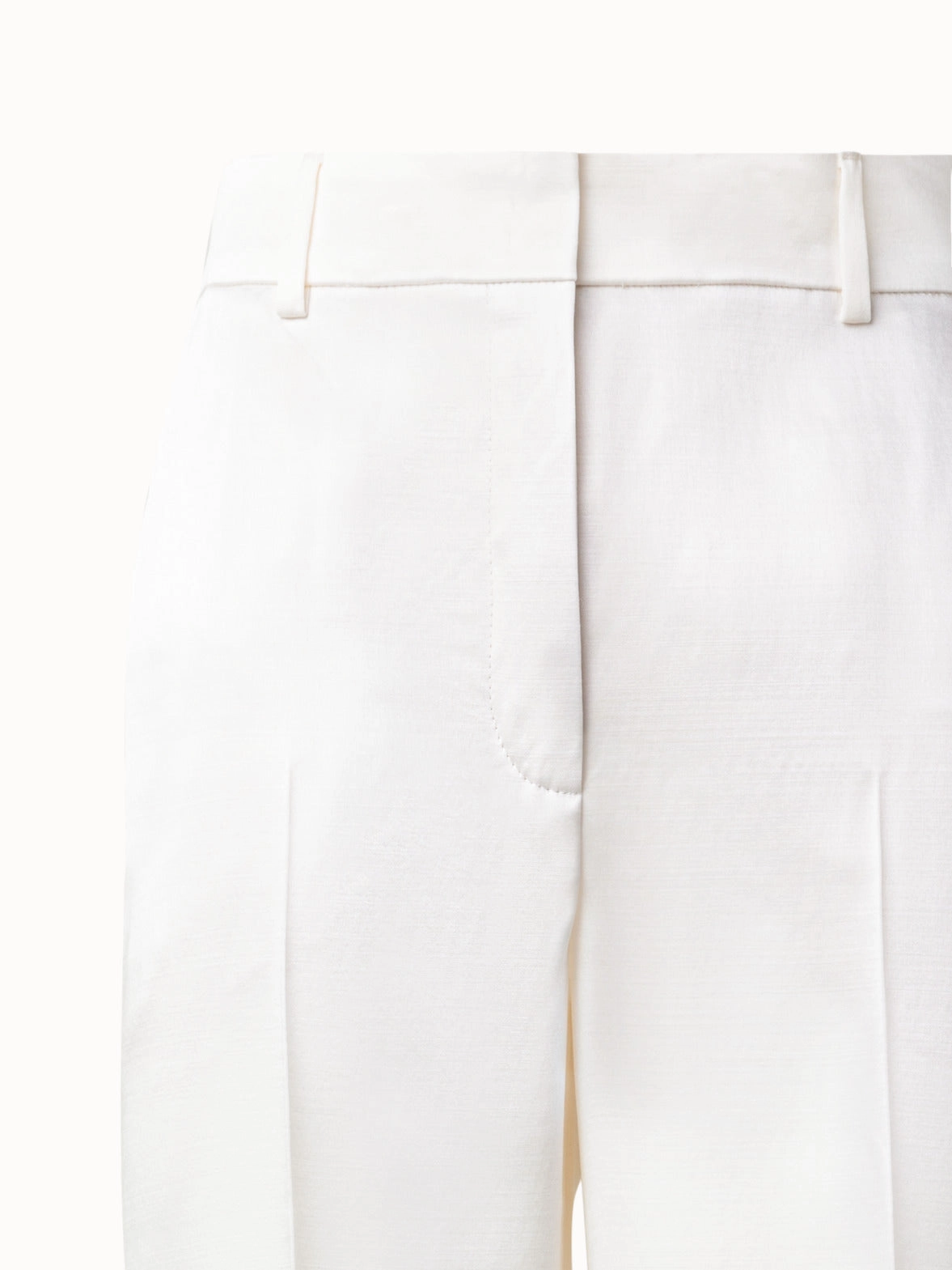 Wide Straight Wool Satin Pants