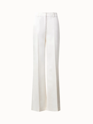 Wide Straight Wool Satin Pants