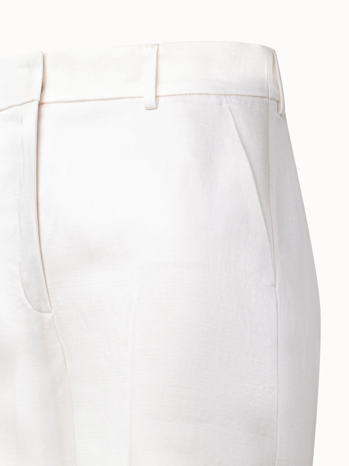 Wide Straight Wool Satin Pants