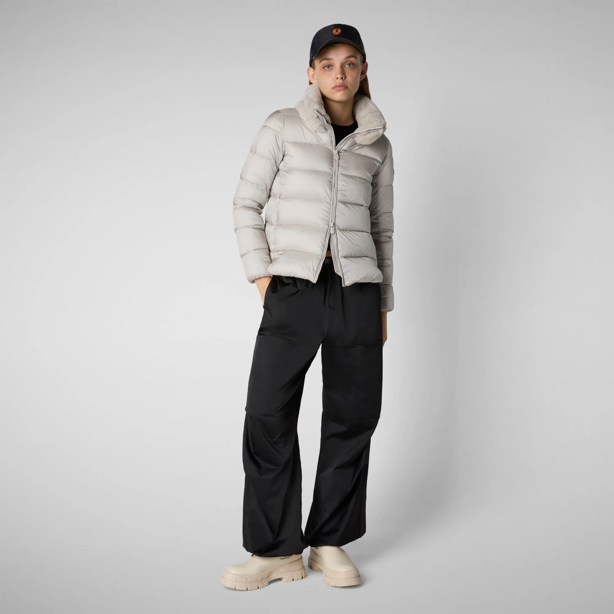 Woman's animal free puffer jacket mei in Rainy Beige