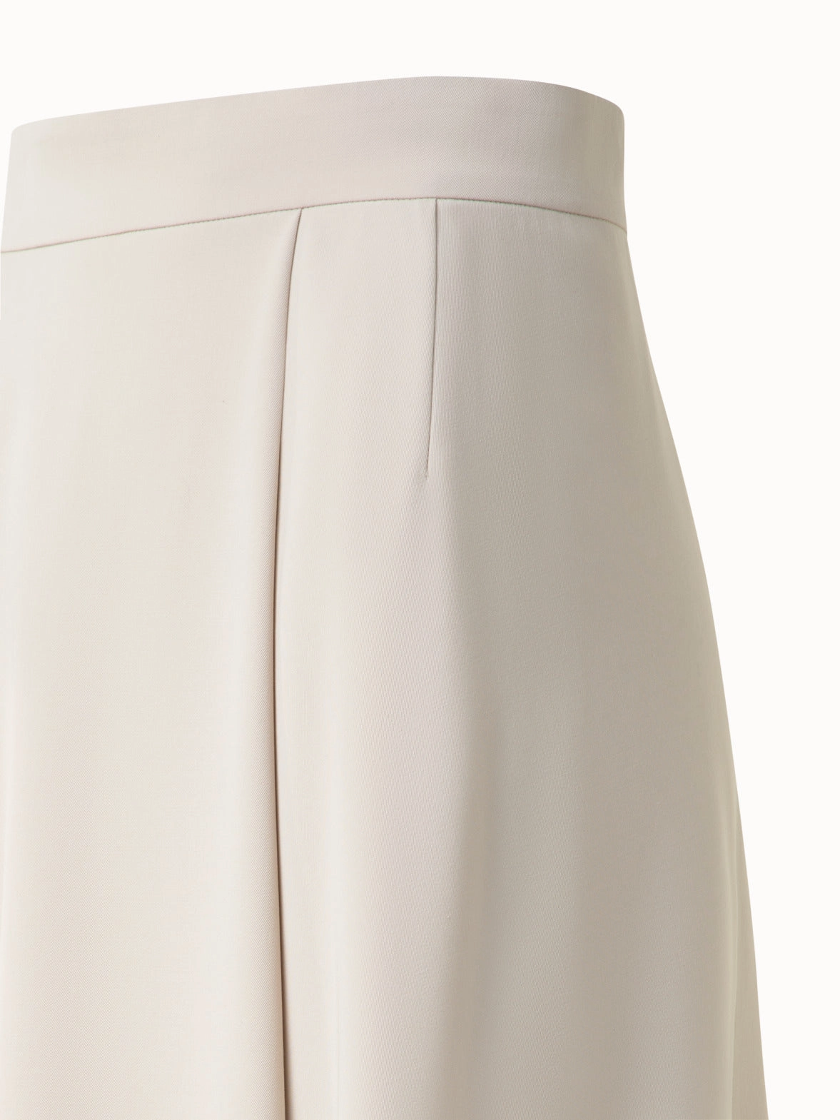 Wool Gabardine Asymmetrical Midi Skirt